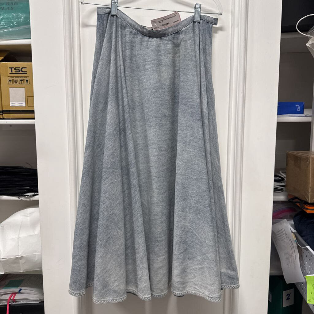 Blue Denim Midi Skirt