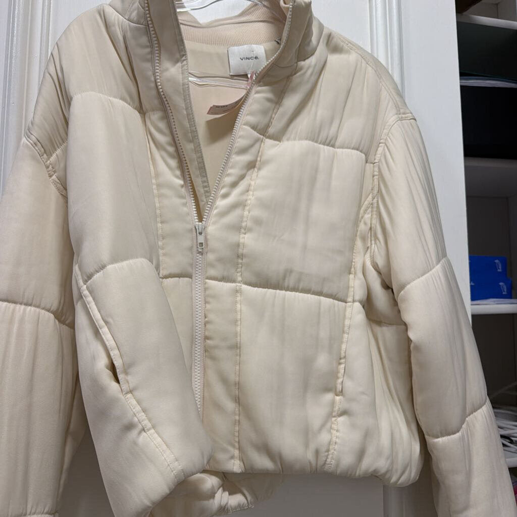 Cream Poly Puffer Jacket