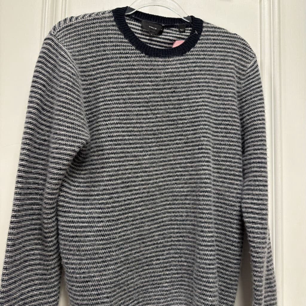 Navy/White Stripe Cashmere Sweater