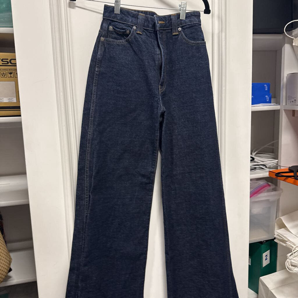 Indigo Denim Wide Leg Jeans