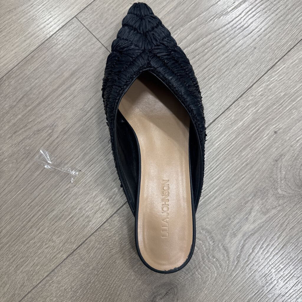 Ulla Johnson Black Raffia Mules