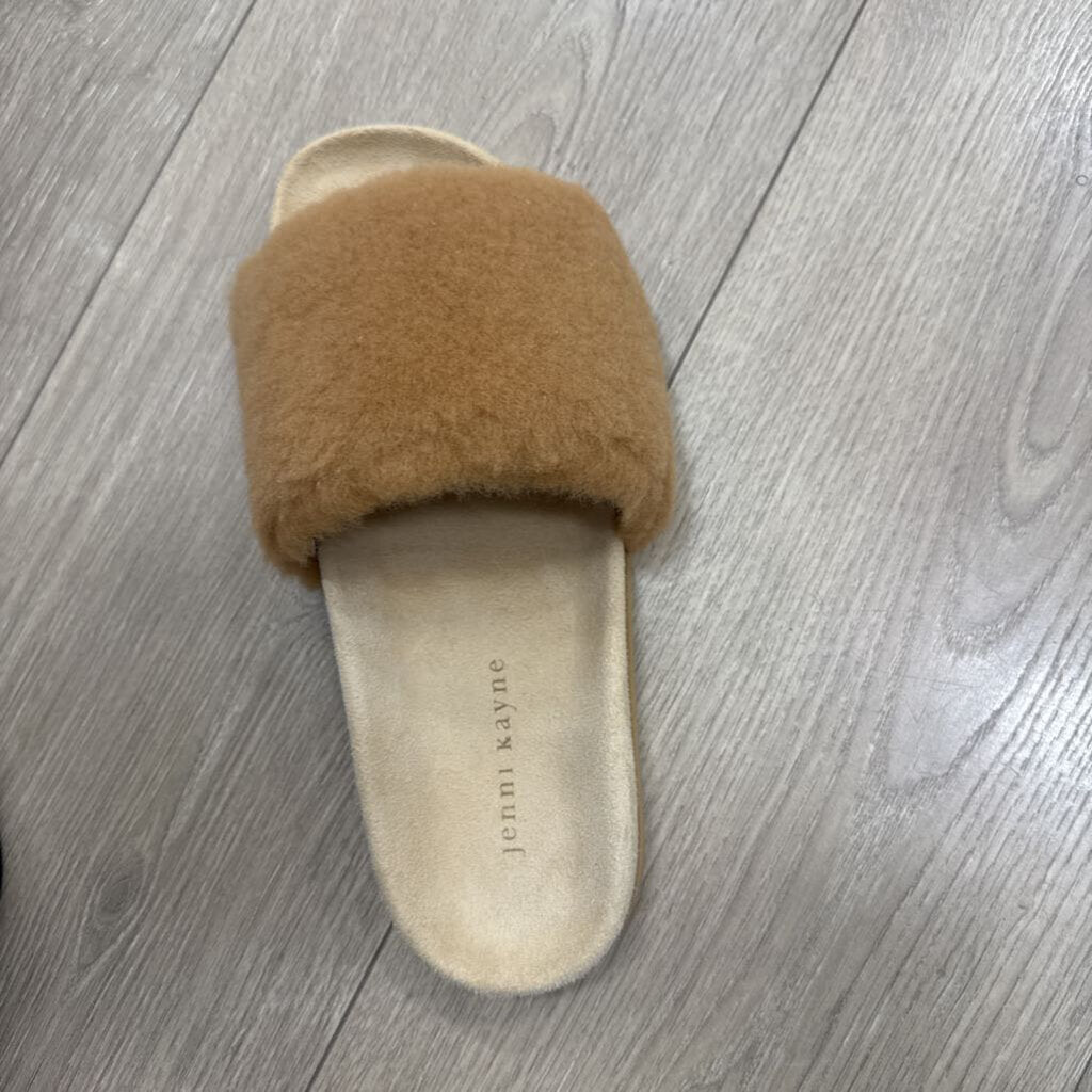 Beige Shearling Slides