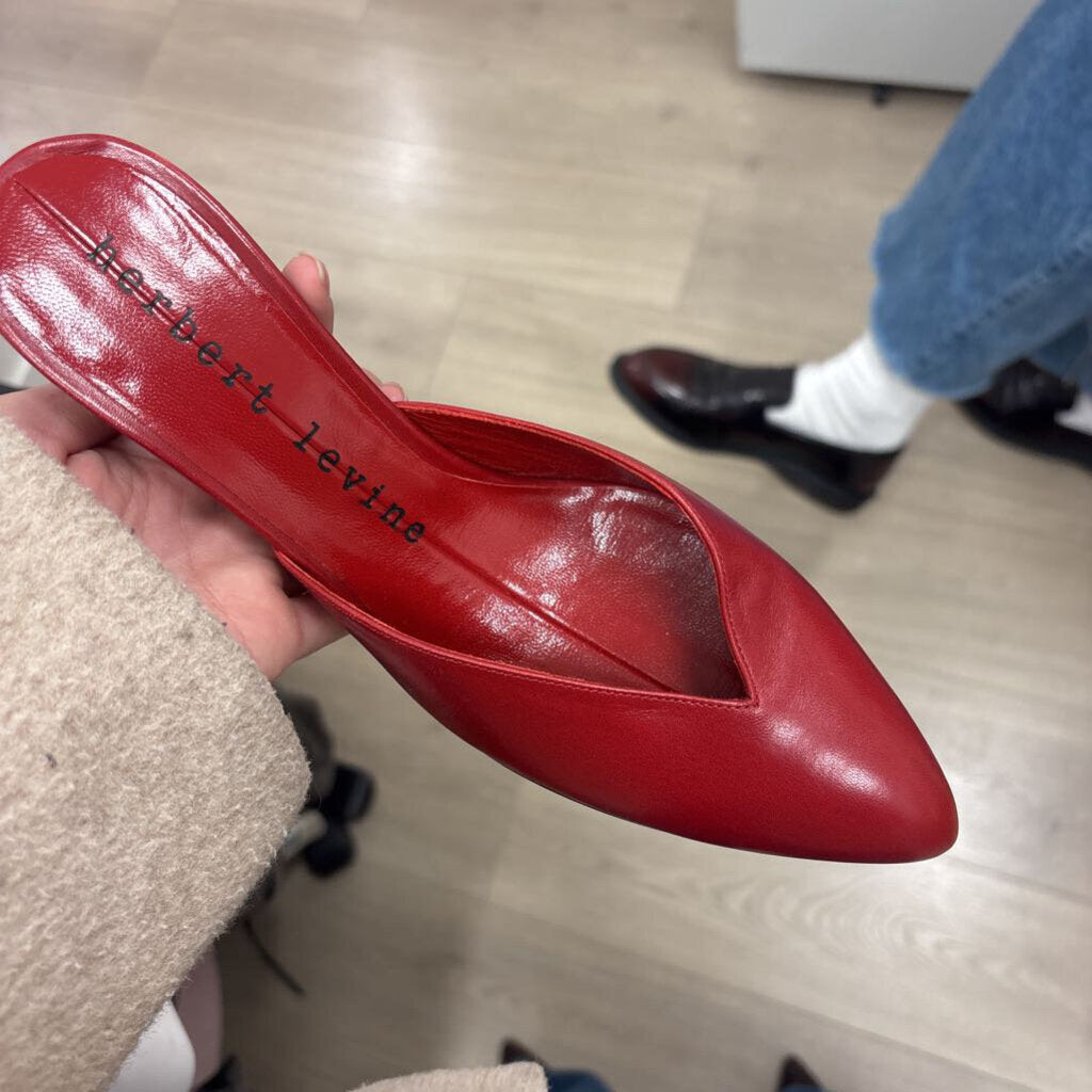 Red Leather Mule