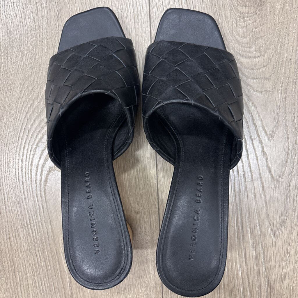 Black Woven Leather Sandal