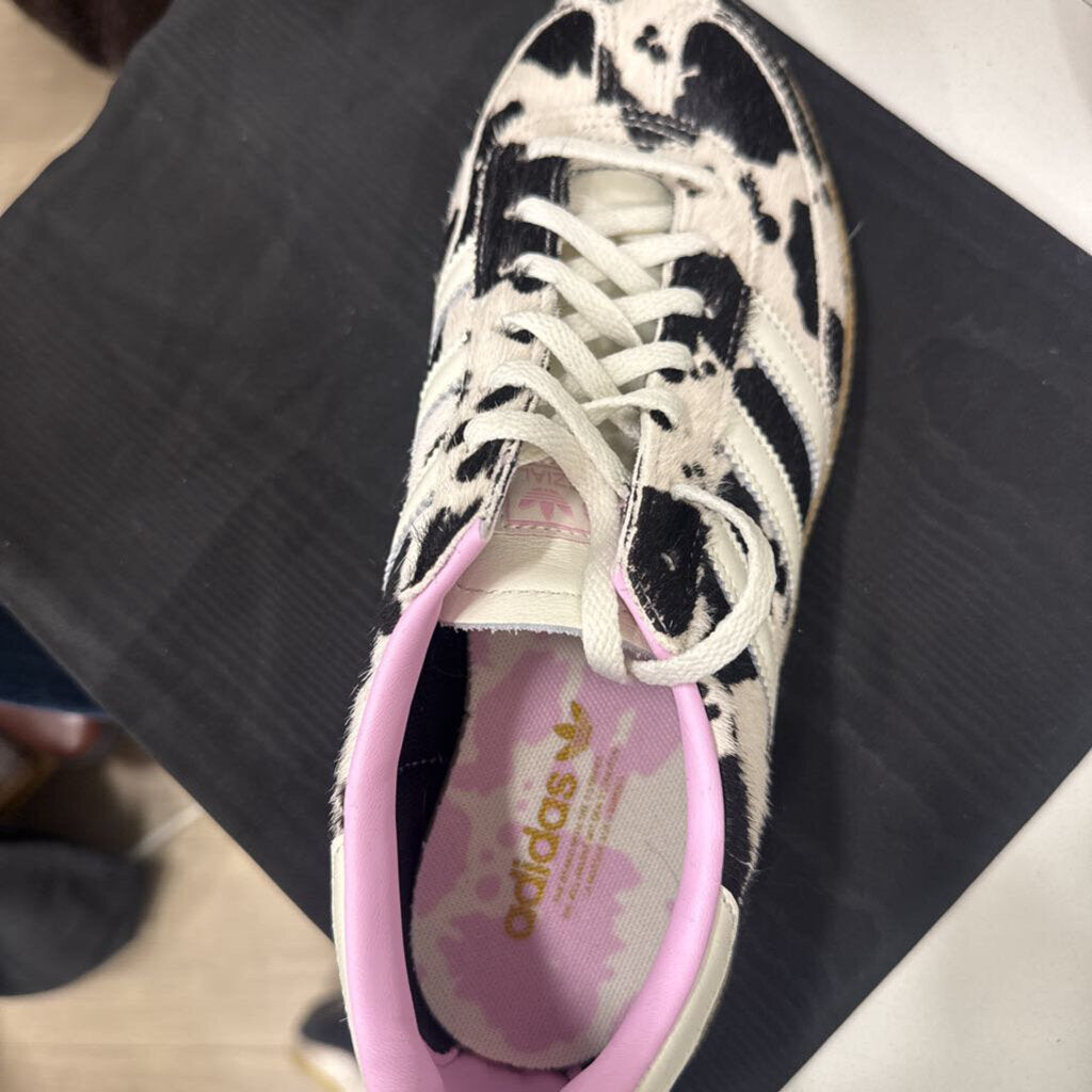 Black/White Cow Print Ponyhair Sneakers