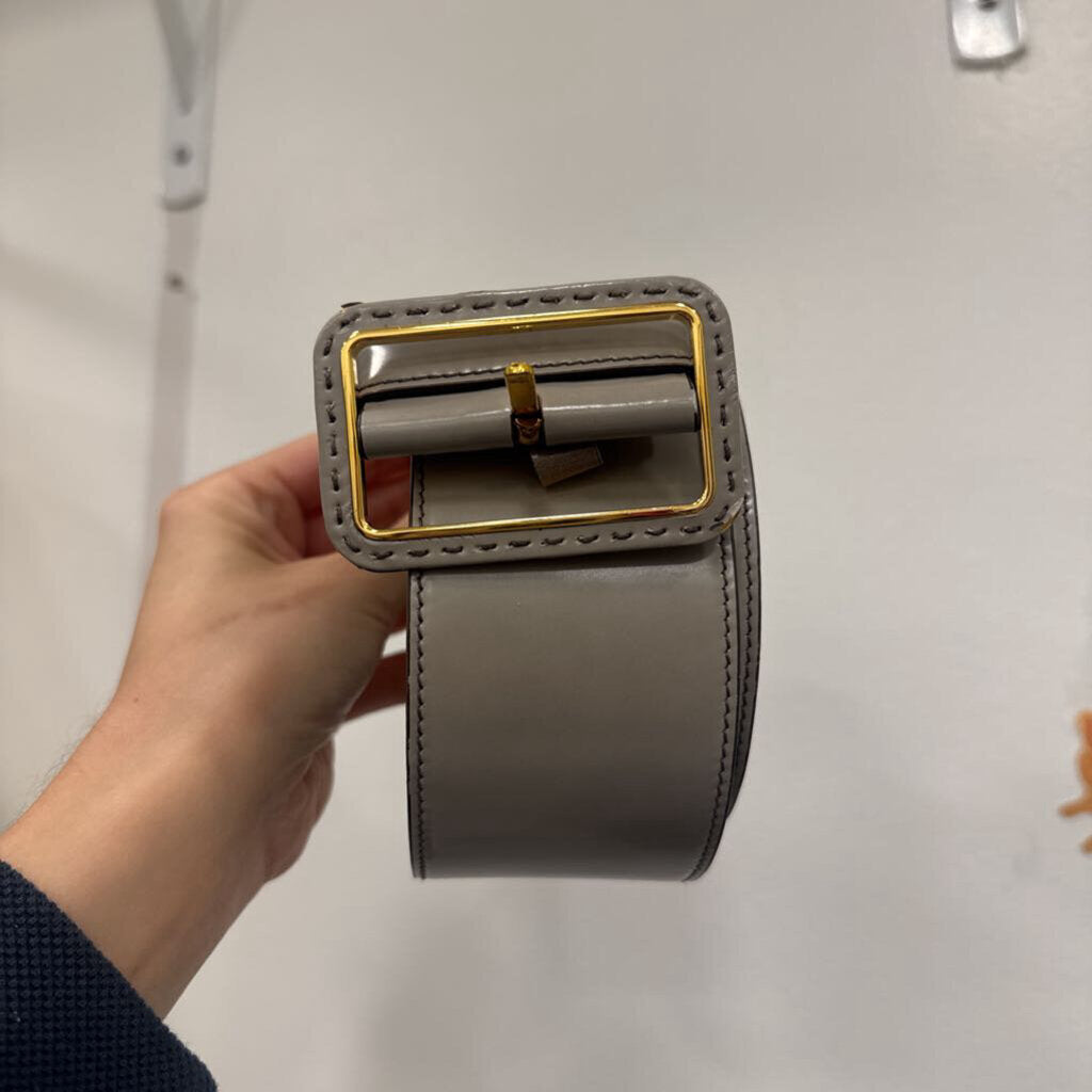 Prada Grey Leather Wide Belt