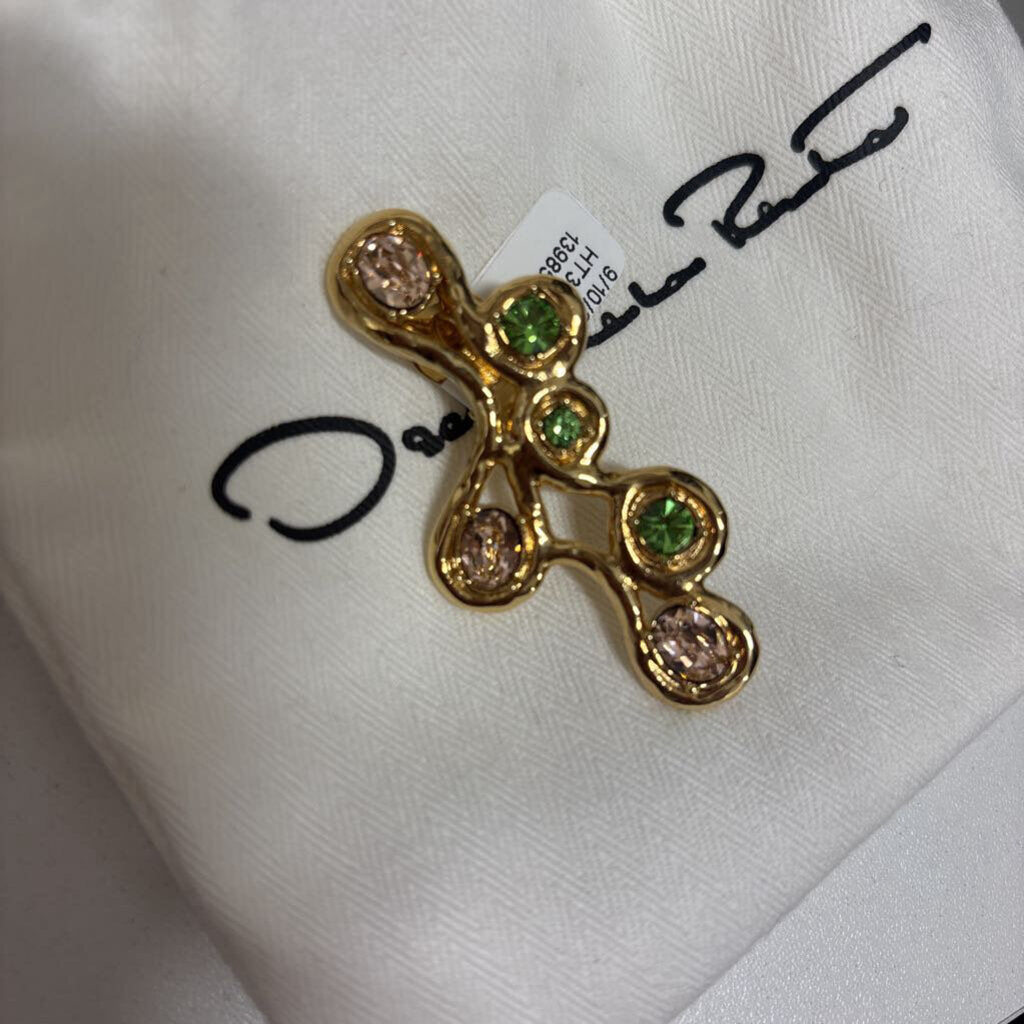 Gold Plated Round Crystal Earring