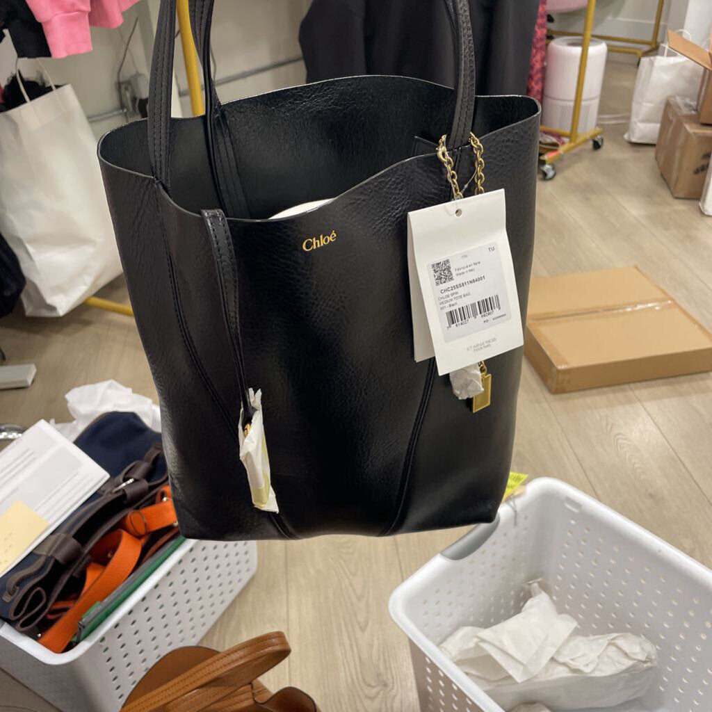 Black Leather Medium Tote (1950)