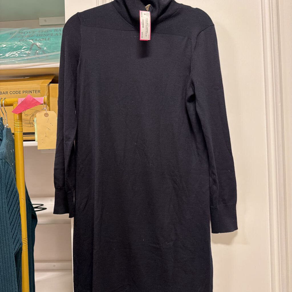 Black Cashmere Turtleneck Sweater Dress