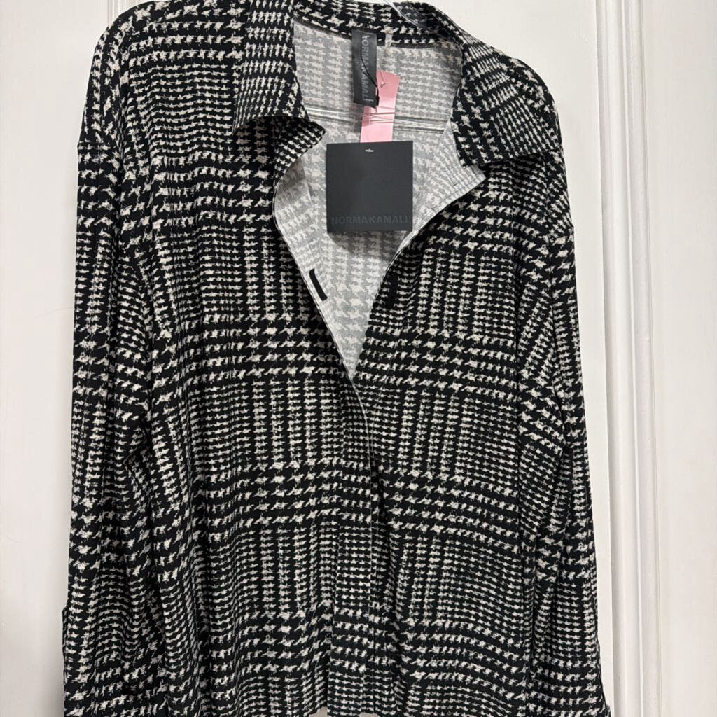 B&W Poly Plaid Top (NWT)