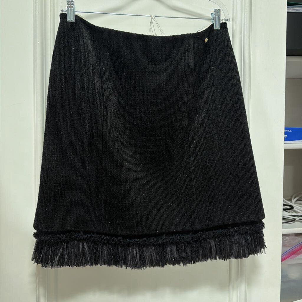 2020 Black Wool Ostrich Feather Mini Skirt (NWT $4700)