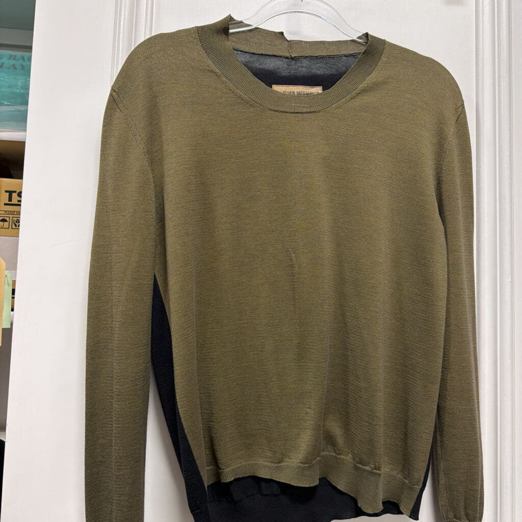 Gree/Black Silk/Cotton Sweater
