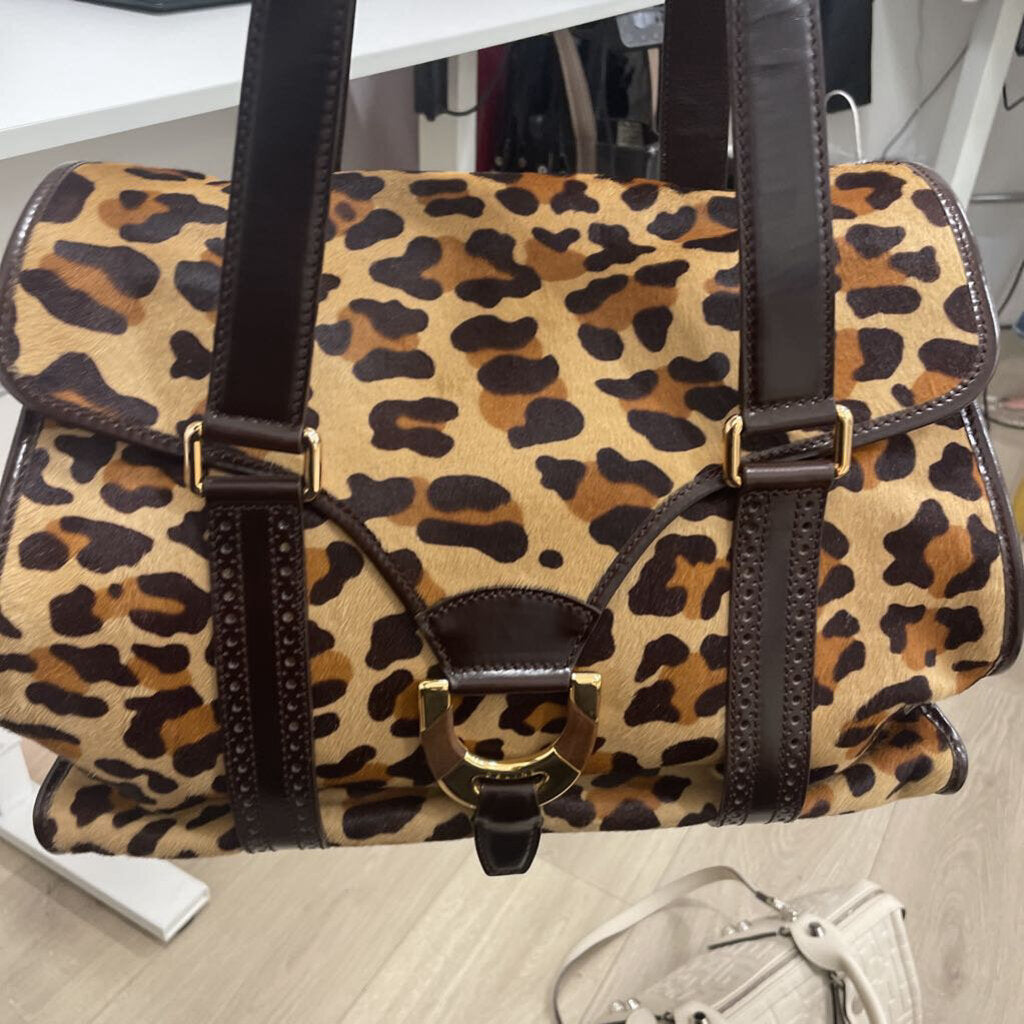 Leopard Print Ponyhair Bag
