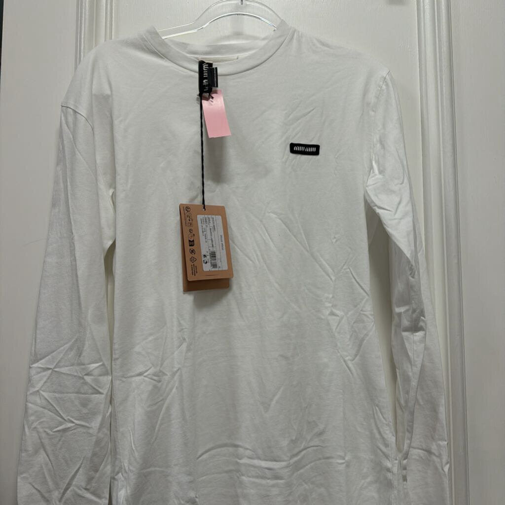 2024 White Cotton Logo LS Tee (NWT)