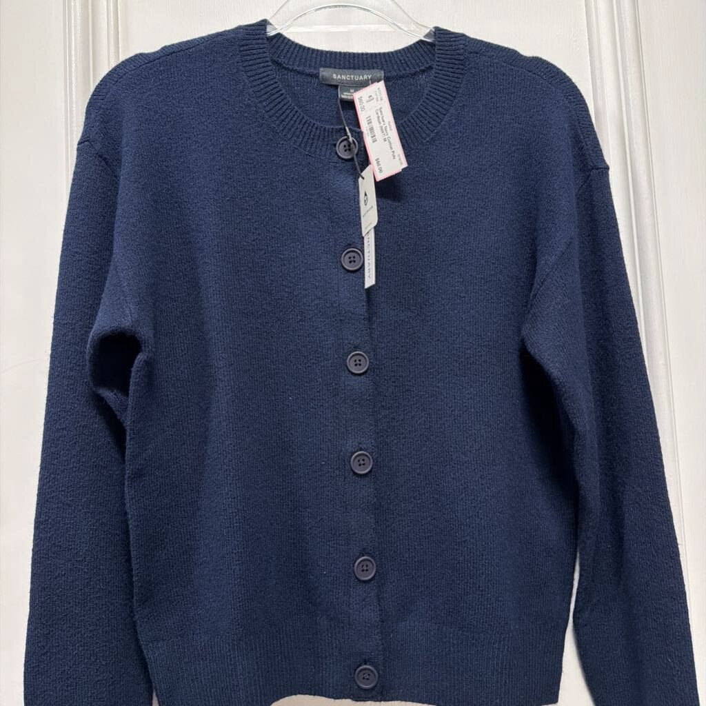 Navy Cotton Poly Cardigan (NWT)