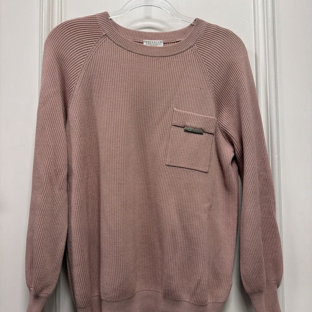 Pink Cotton Pocket Sweater