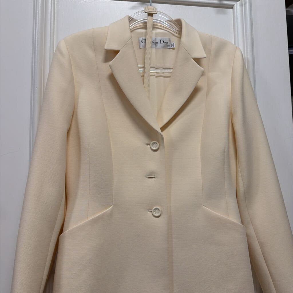 Cream Wool Belted Blazer (est 5000+)