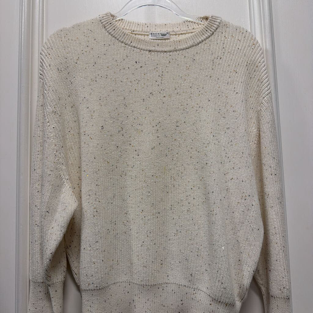 White Sequin Knit Sweater