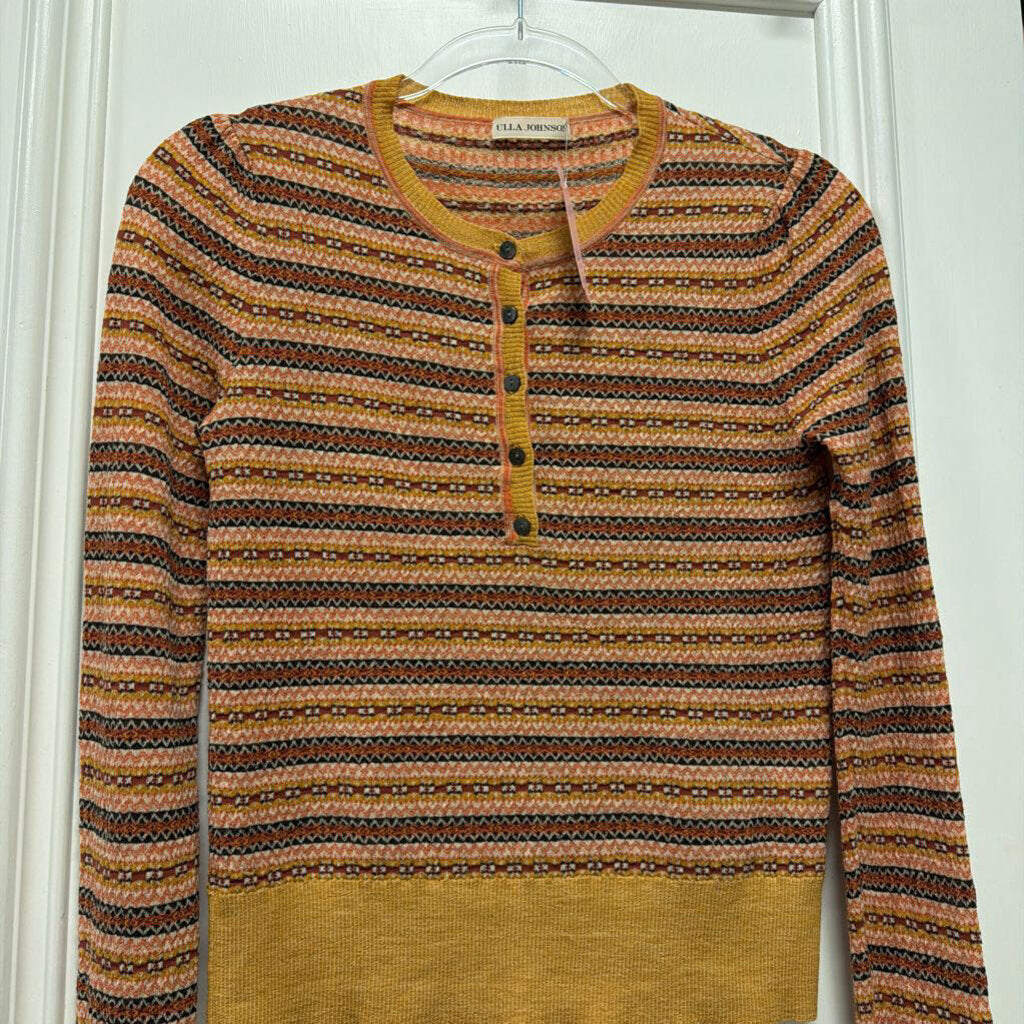 Orange/Multi Stripe Wool/Poly Sweater