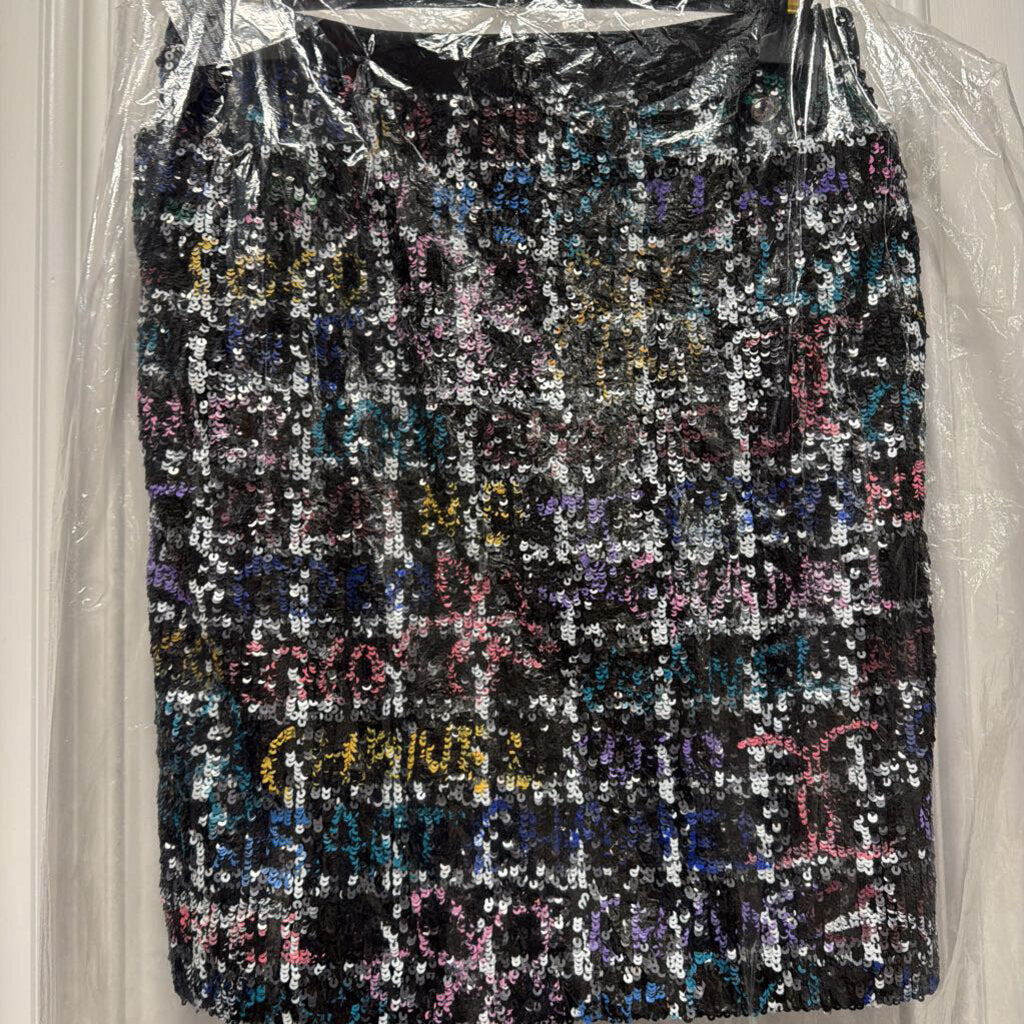 Black Sequin CC Skirt