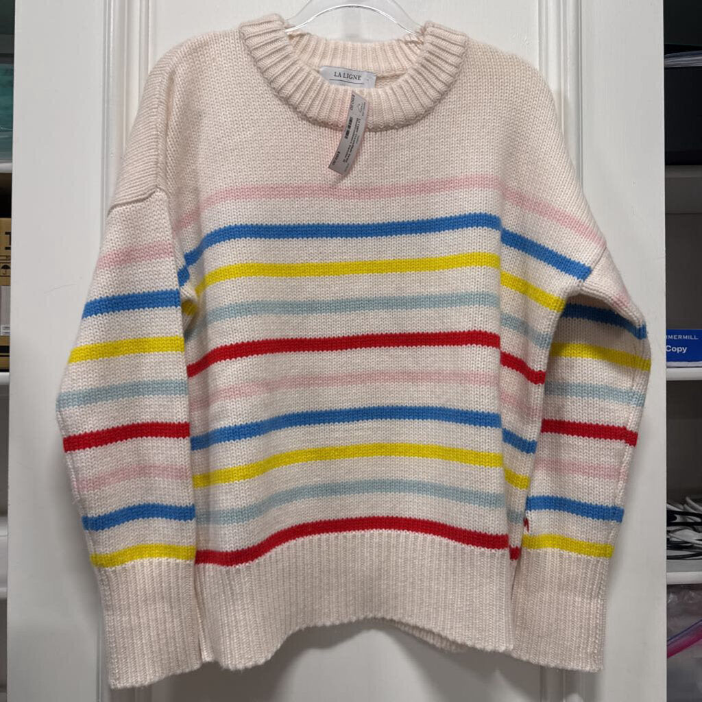 Cream/Multi Stripe Wool/Cashmere Sweater