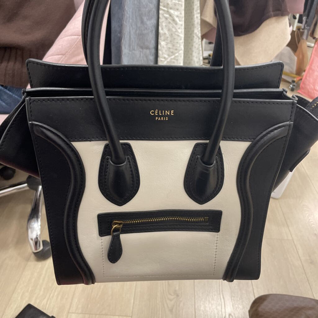 Black/White Nano Luggage Tote