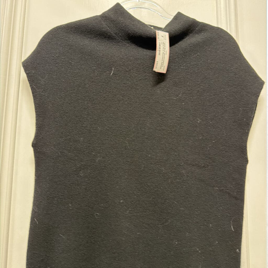 Black Wool/Cashmere Mock Neck Sleeveless Sweater