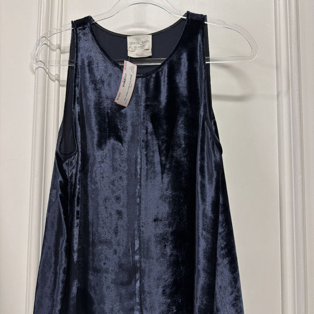 Navy Velour Top
