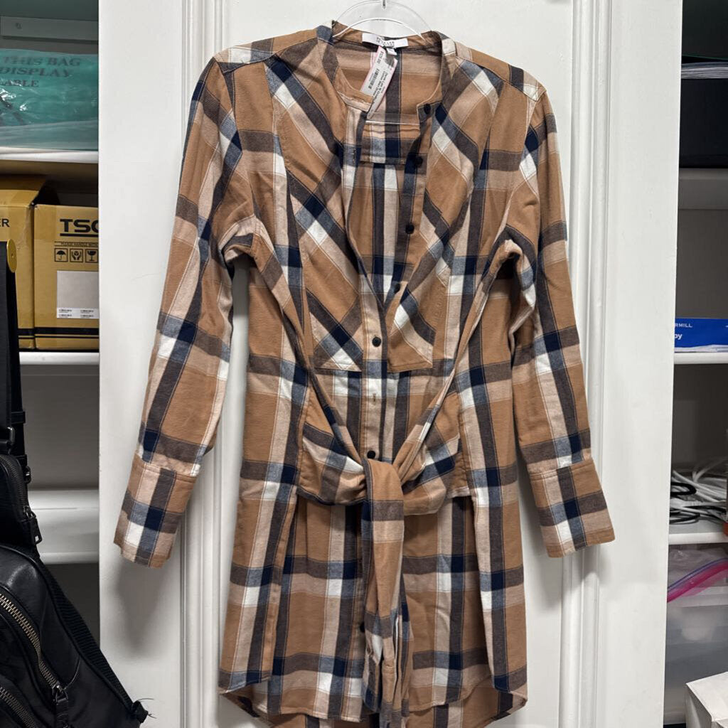 Plaid Cotton Shirt Dress