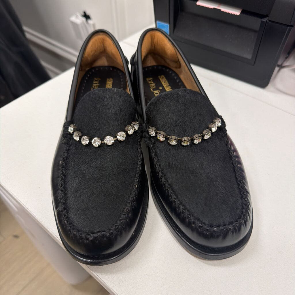 Black Ponyhair/Leather Loafers (9)