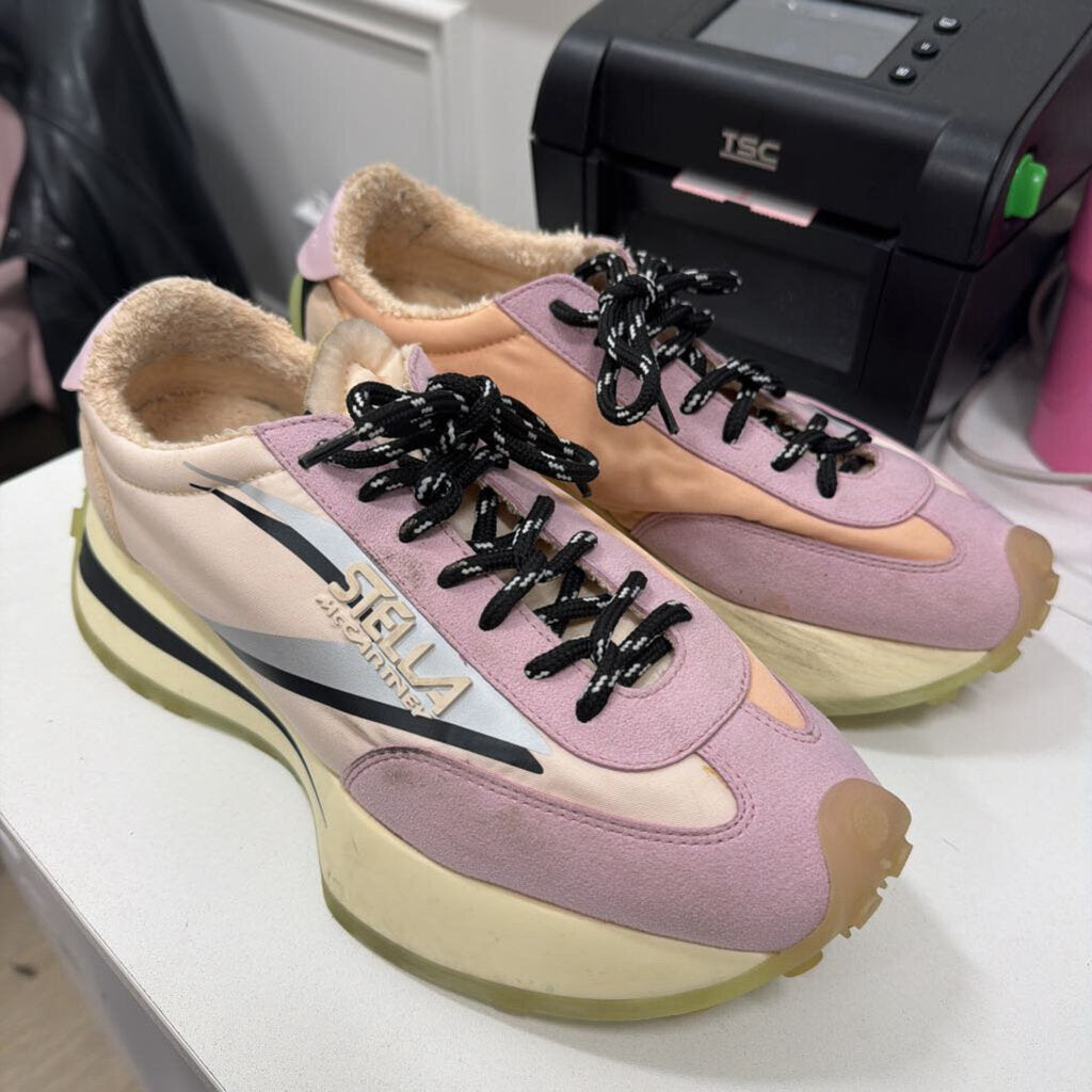 Pink/Black Neoprene/Suede Sneakers (40)