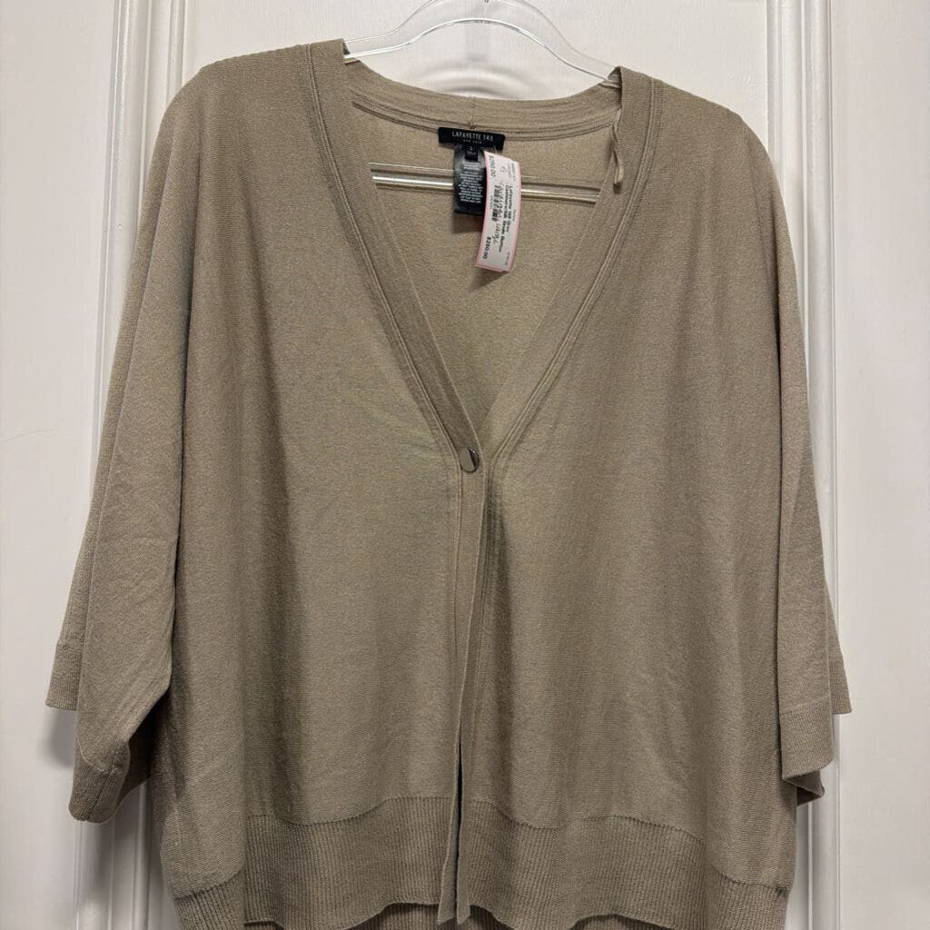 Grey Cashmere/Silk Single Button Cardigan