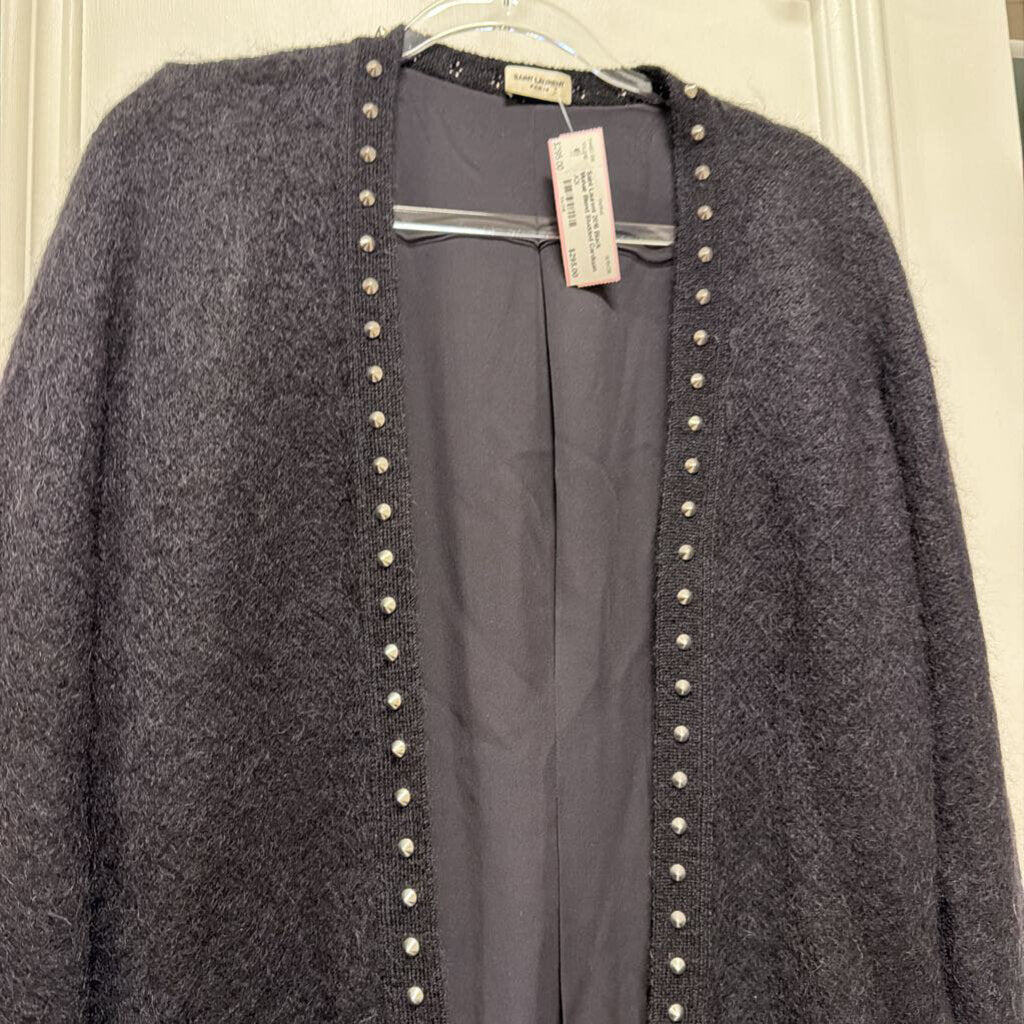 2016 Black Mohair Blend Studded Cardigan