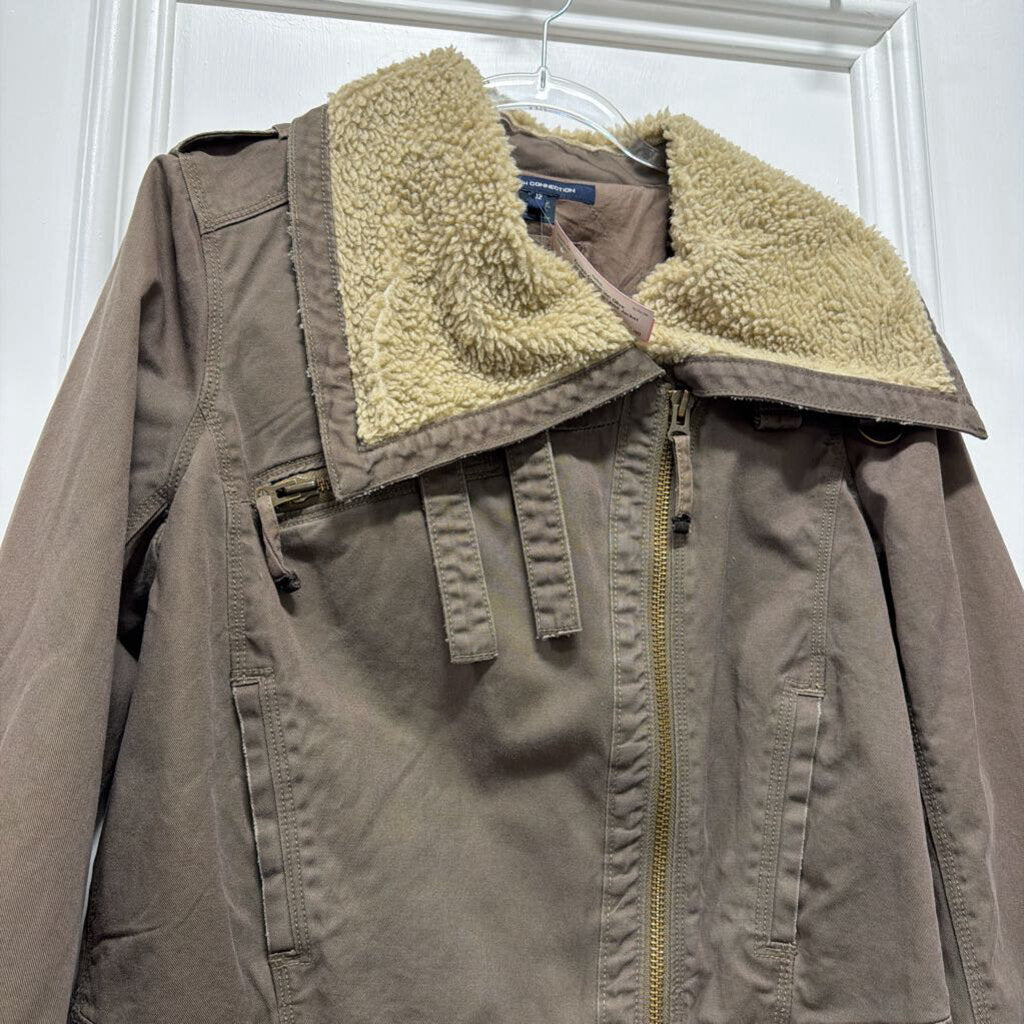 Olive Cotton Shearling Lined Jacket (NWT)