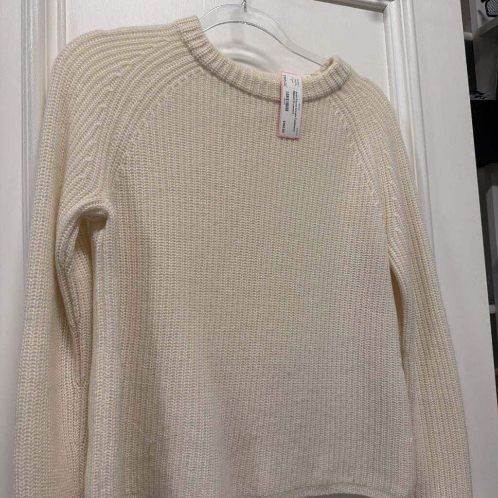 Cream Cashmere Ribbed Crewneck