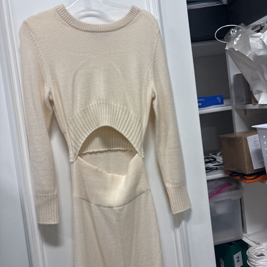 Cream Cashmere Sweater Dress
