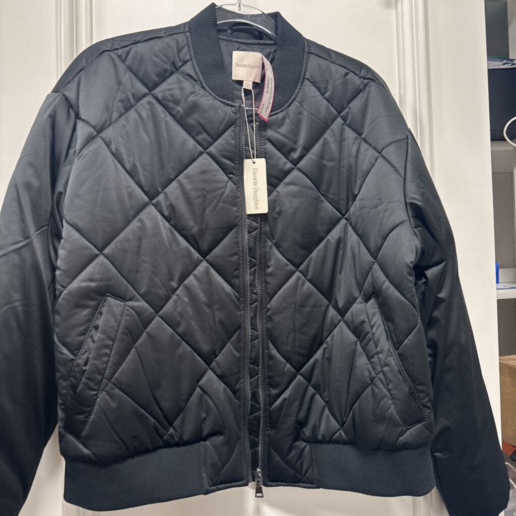 Black Quilted Zip Up Jacket (NWT 298)