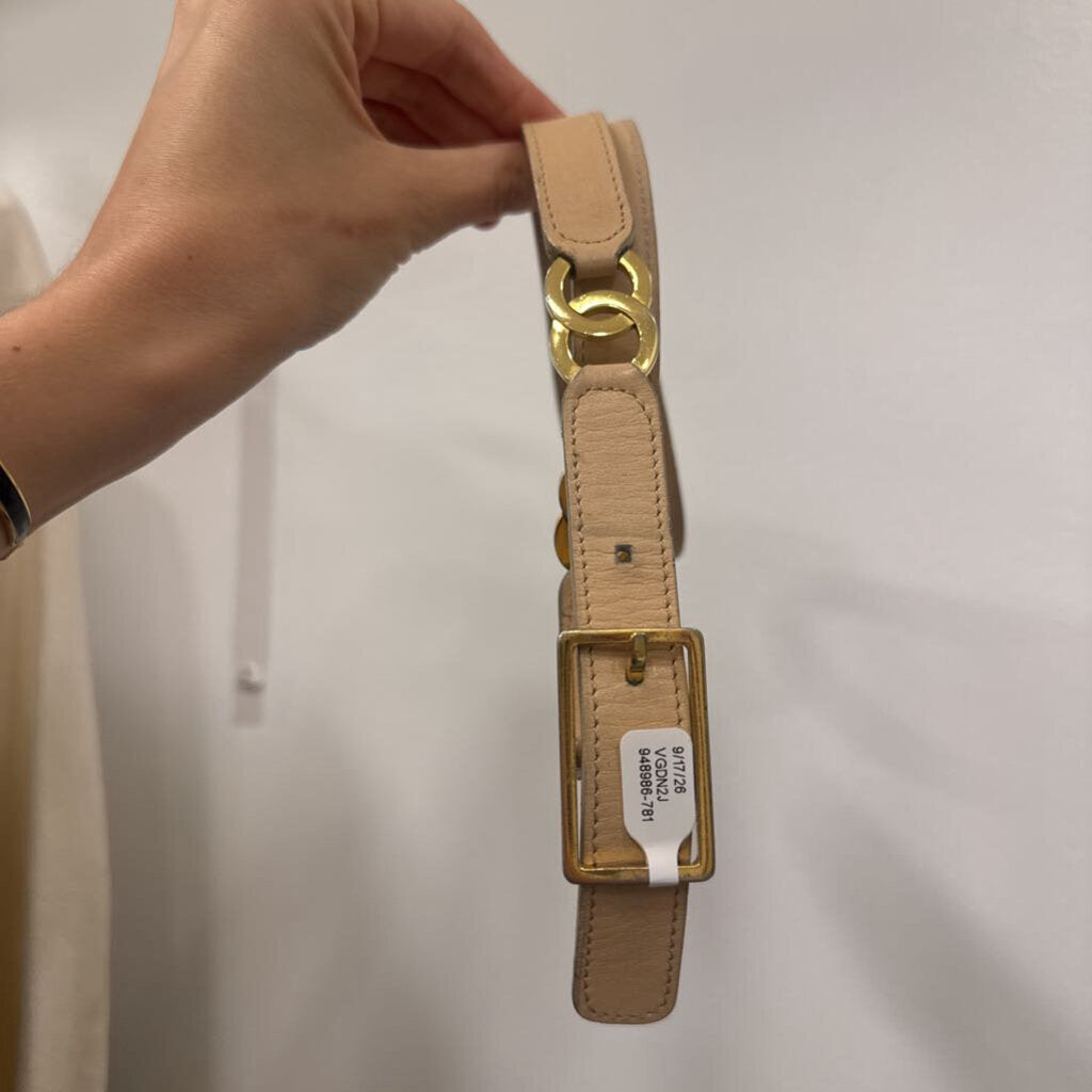 Chanel Beige Leather CC Belt, 75