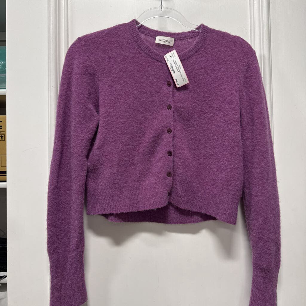 Purple Wool Blend Cardigan