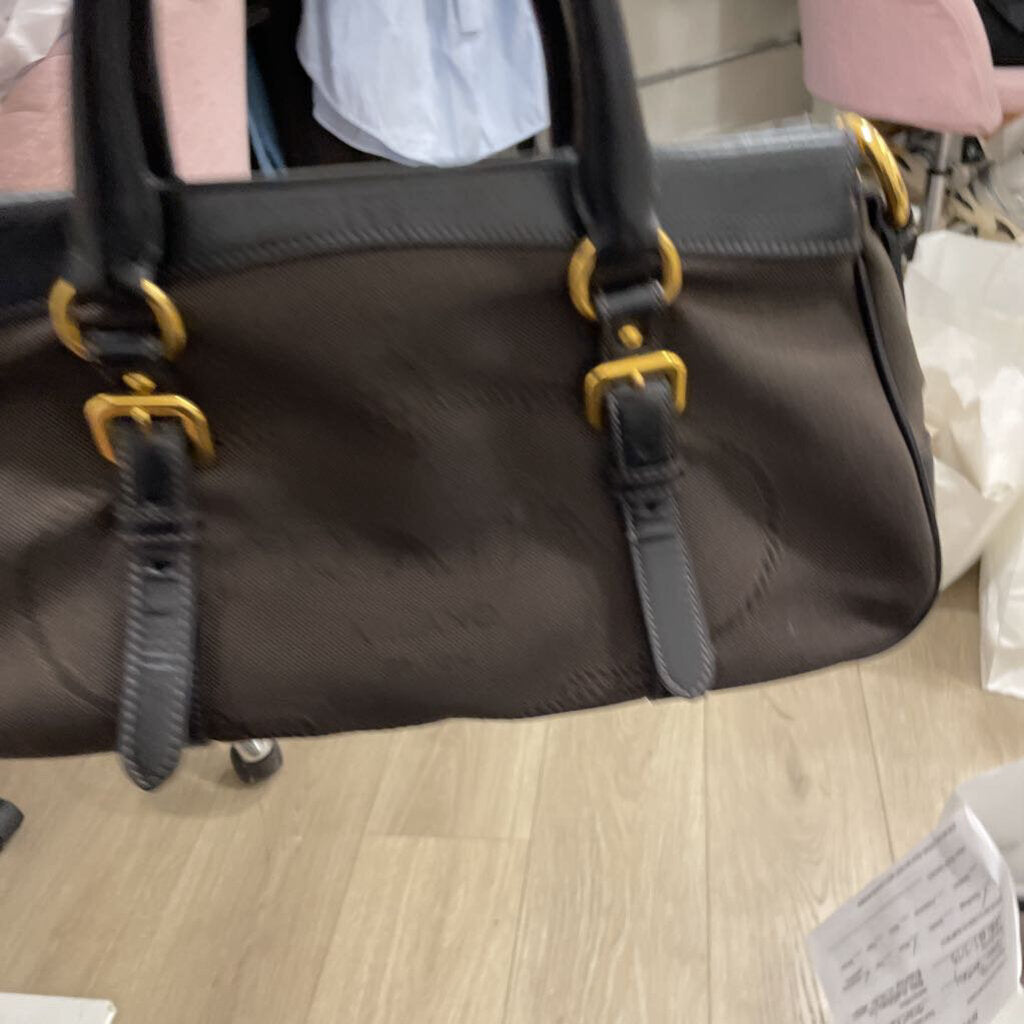 Choclolate Jaqquard Leather Bag
