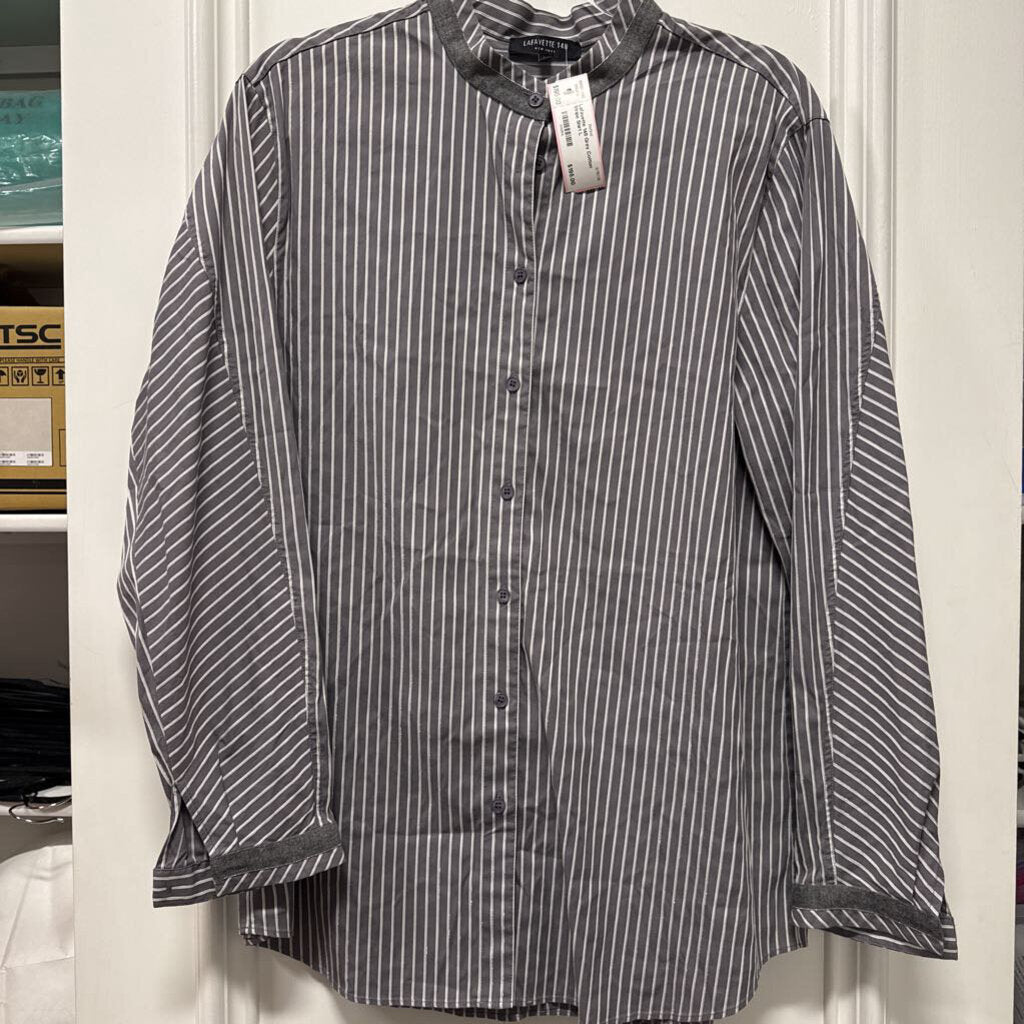 Grey Cotton Stripe Shirt