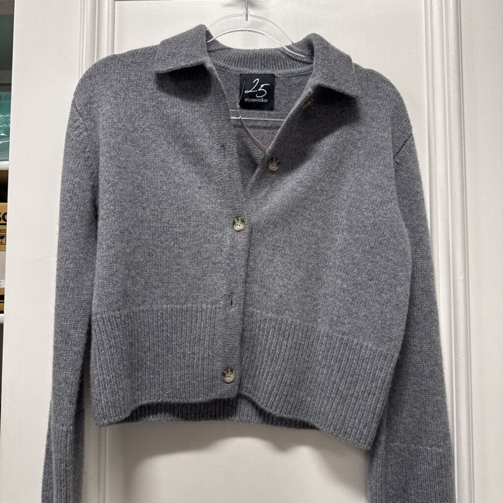 Grey Cashmere Polo Swetaer