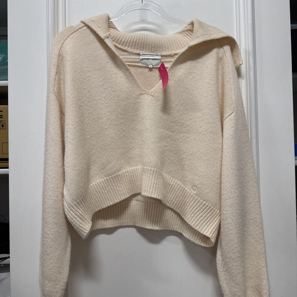 Cream Wool Polo Sweater