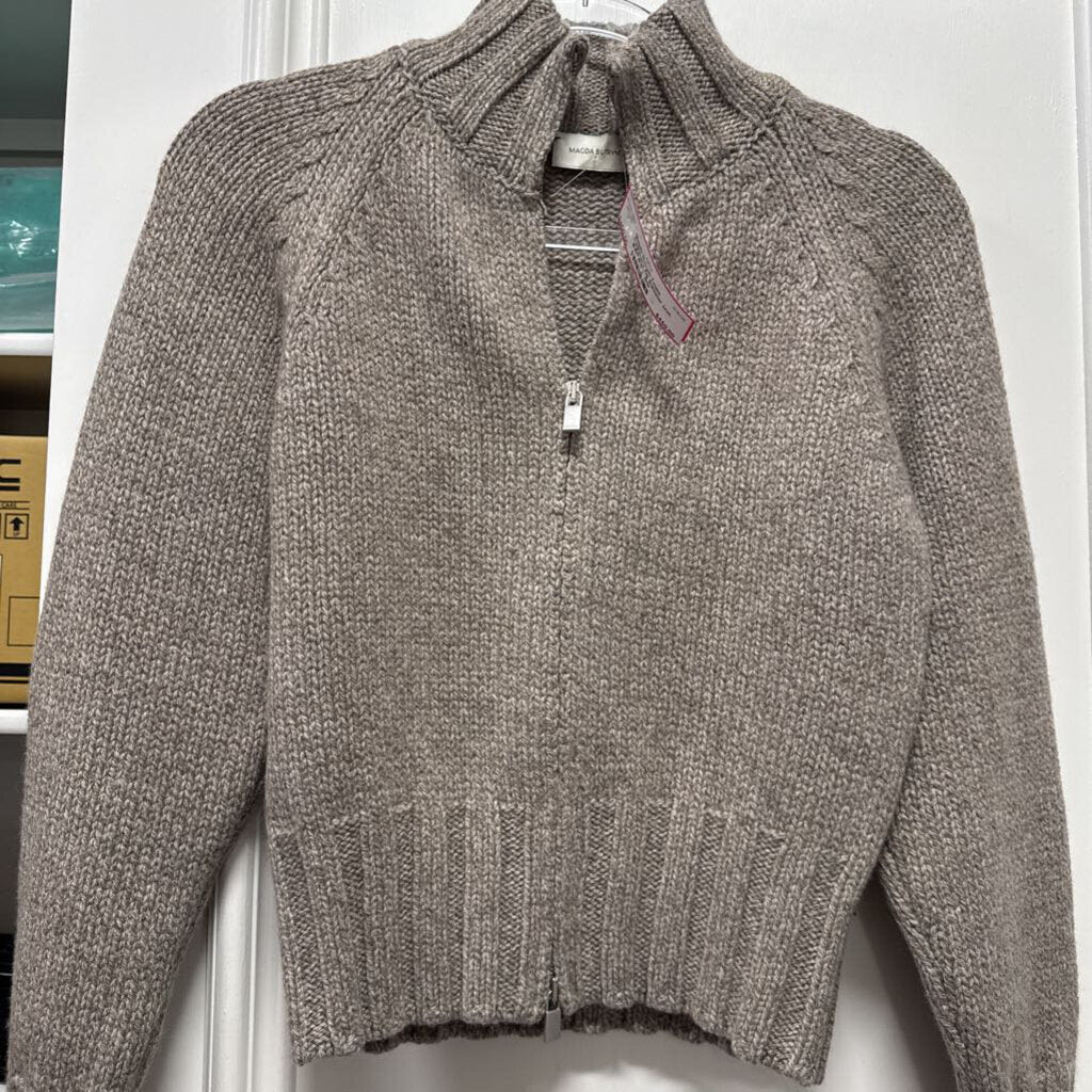 Taupe Cashmere Zip Sweater (est. $2084)