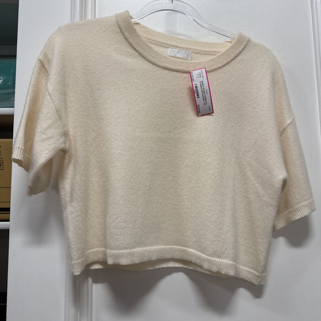 Cream Cashmere Cropped SS Sweater