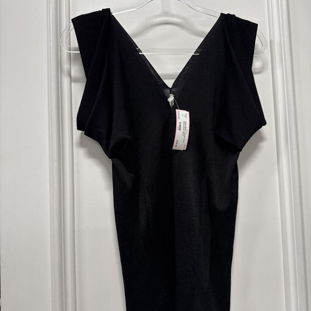 Black Viscose Knit Sleeveless Top