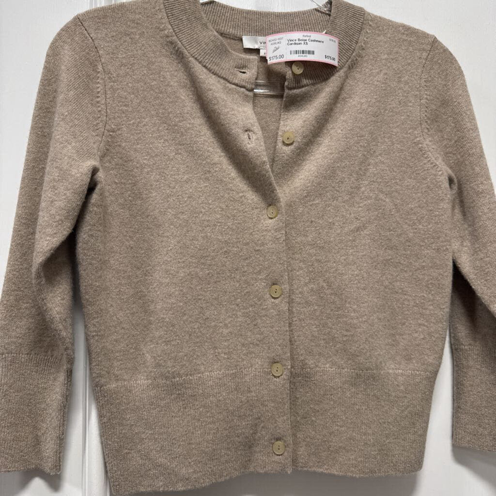 Beige Cashmere Cardigan