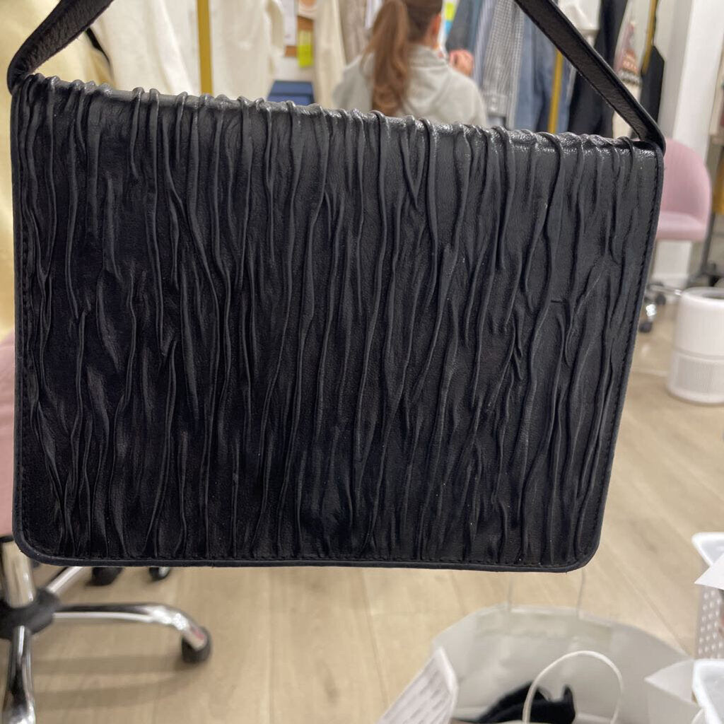Black Ruched Vintage Shoulder Bag