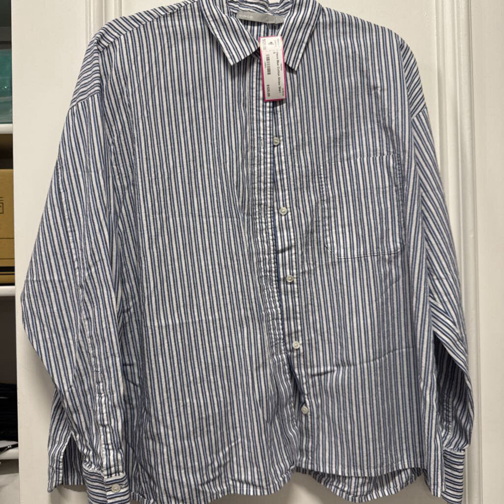 Blue Cotton Stripe Shirt