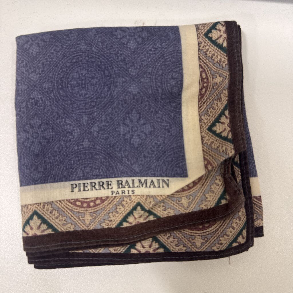 Navy/Brown Printed Handkerchief